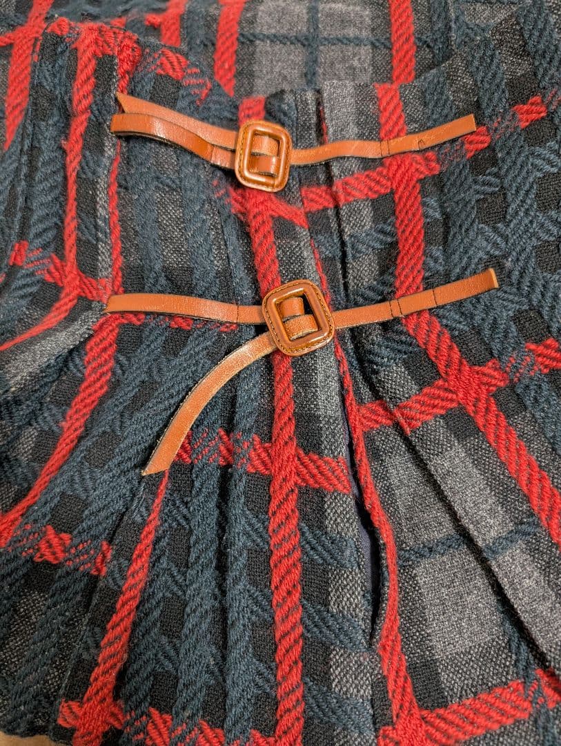 値下げ　㉕儀右ヱ門　KURUMI 久留米絣　ロング巻きスカート　グレー