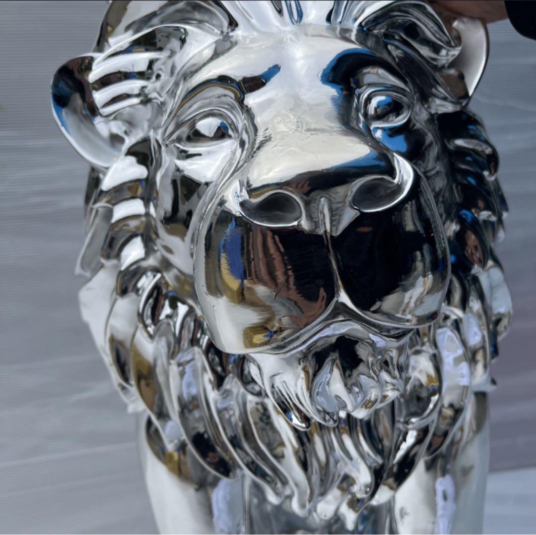 ライオン シルバー 置物 インテリア