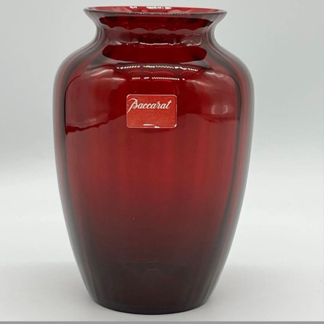 Baccarat フラワーベース バカラレッド 花瓶 赤 クリスタル バカラ