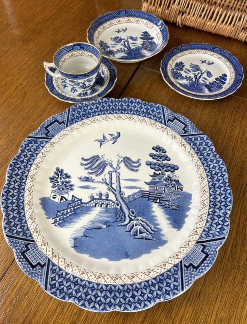 1950‘s Booths ブース社　リアルオールドウィロー　大皿　35cm