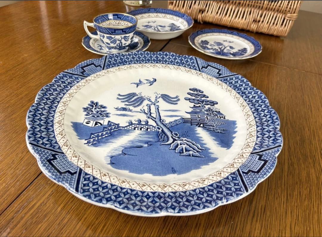 1950‘s Booths ブース社　リアルオールドウィロー　大皿　35cm