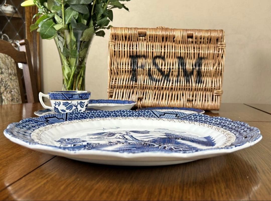 1950‘s Booths ブース社　リアルオールドウィロー　大皿　35cm