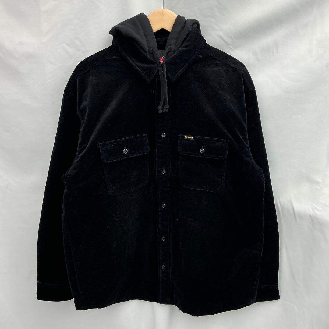 SUPREME 25AW Quilted Lined Hooded ベロアシャツ