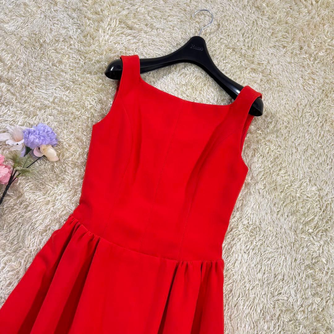 フォクシーニューヨーク　ギャザー　プリーツ　ポケット付　ノースリーブ　ワンピース