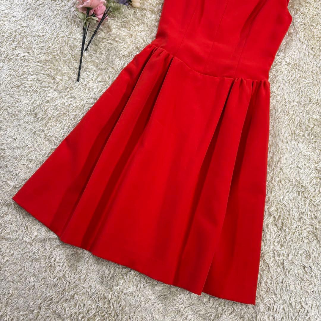 フォクシーニューヨーク　ギャザー　プリーツ　ポケット付　ノースリーブ　ワンピース