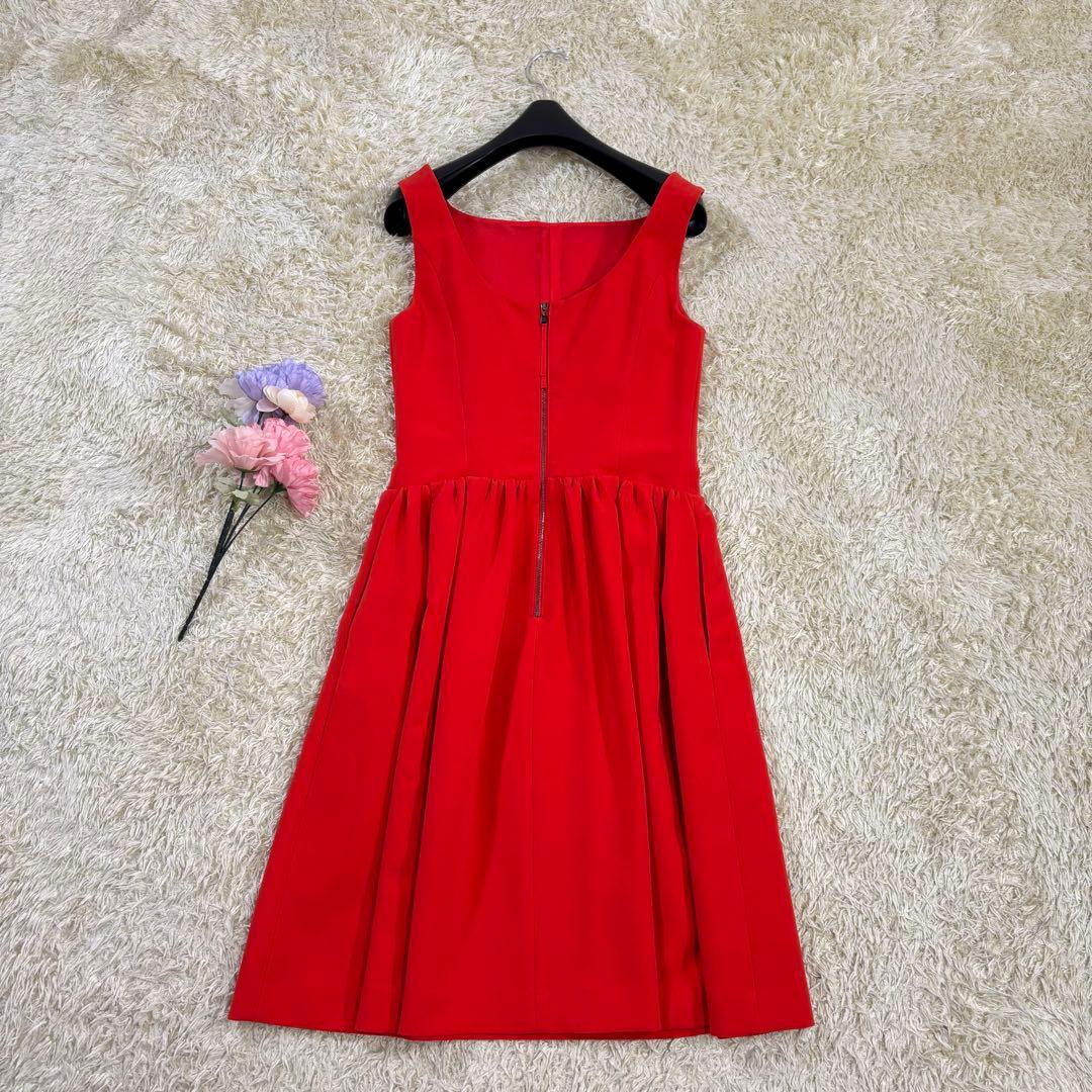 フォクシーニューヨーク　ギャザー　プリーツ　ポケット付　ノースリーブ　ワンピース