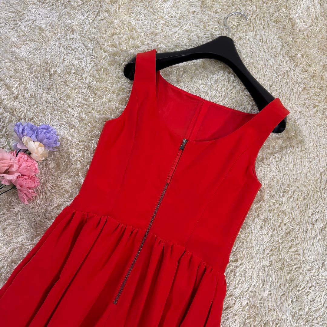 フォクシーニューヨーク　ギャザー　プリーツ　ポケット付　ノースリーブ　ワンピース