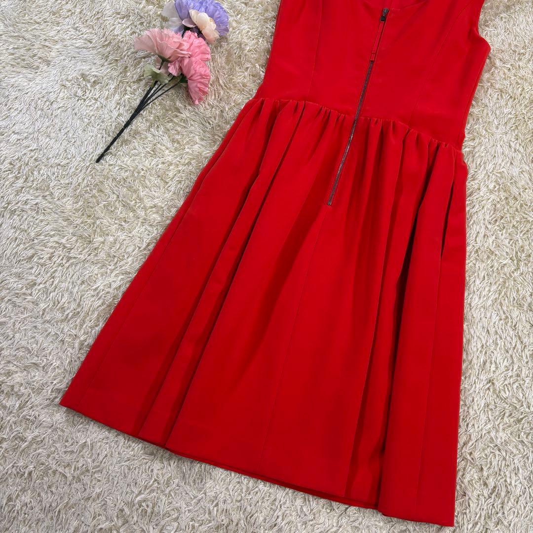フォクシーニューヨーク　ギャザー　プリーツ　ポケット付　ノースリーブ　ワンピース