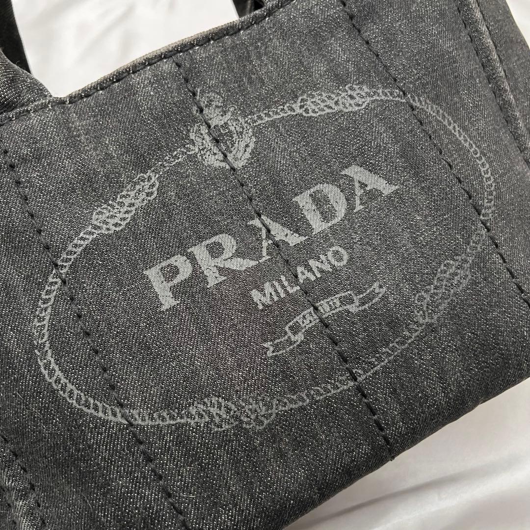 ◇美品◇プラダ　カナパS ブラックデニム　2wayバッグ　ショルダーバッグ