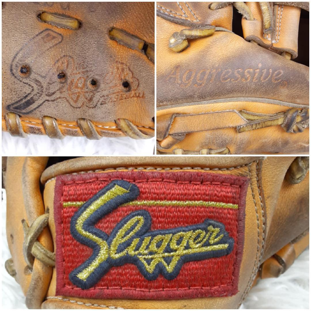 美品◎久保田スラッガー Aggressive 少年硬式内野用グローブ ブラウン