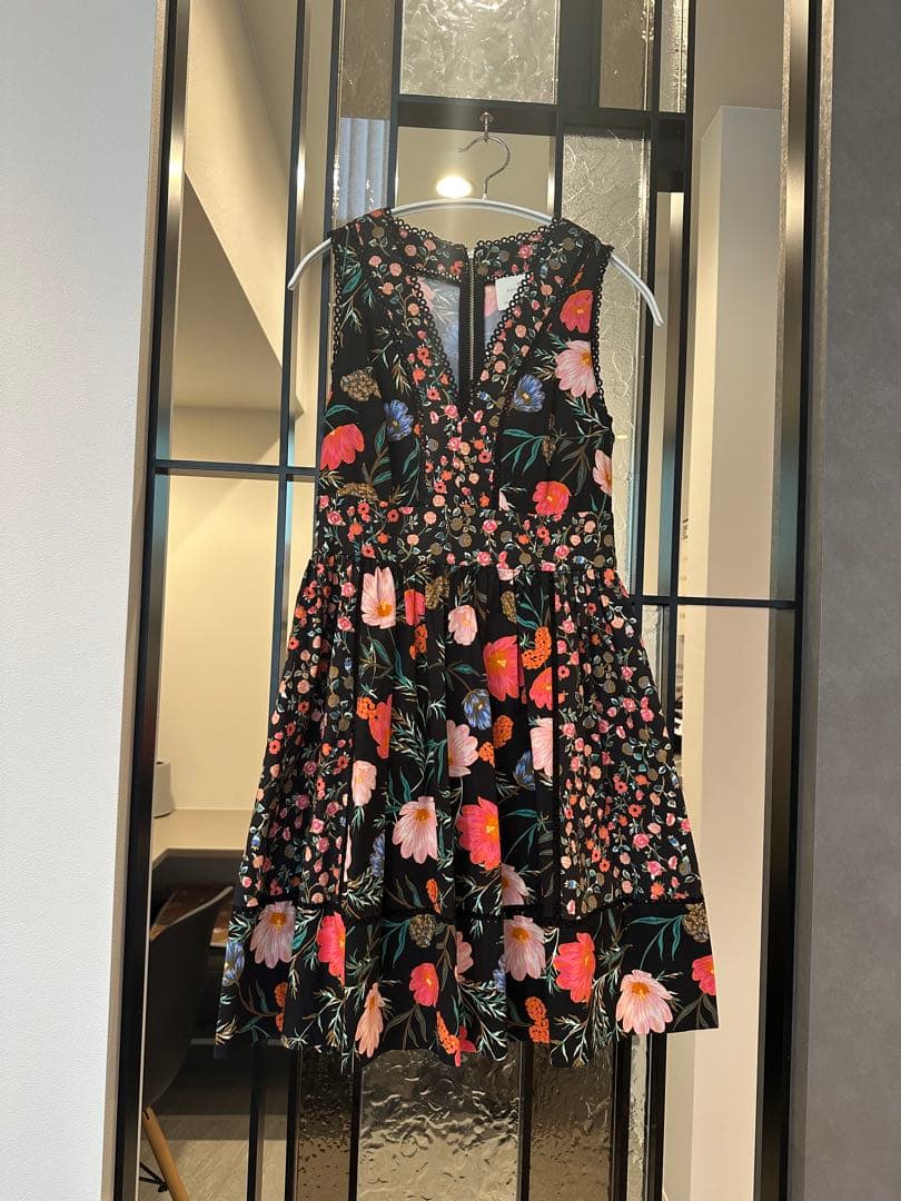 Reformation フラワープリント ノースリーブミニワンピース