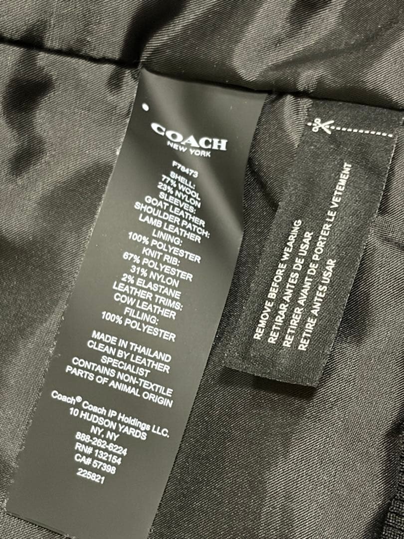 COACH コーチ　山羊レザー　スタジャン　シグネチャー　サイズＭ