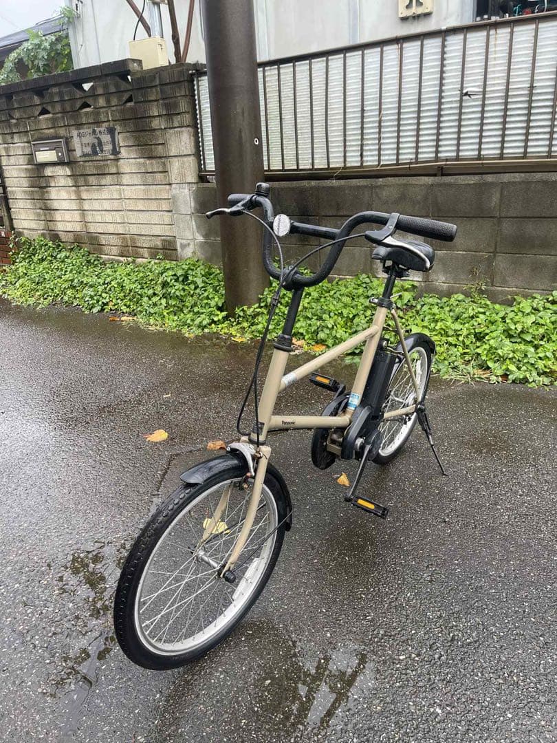 ベージュ スチールフレーム 電動アシスト自転車