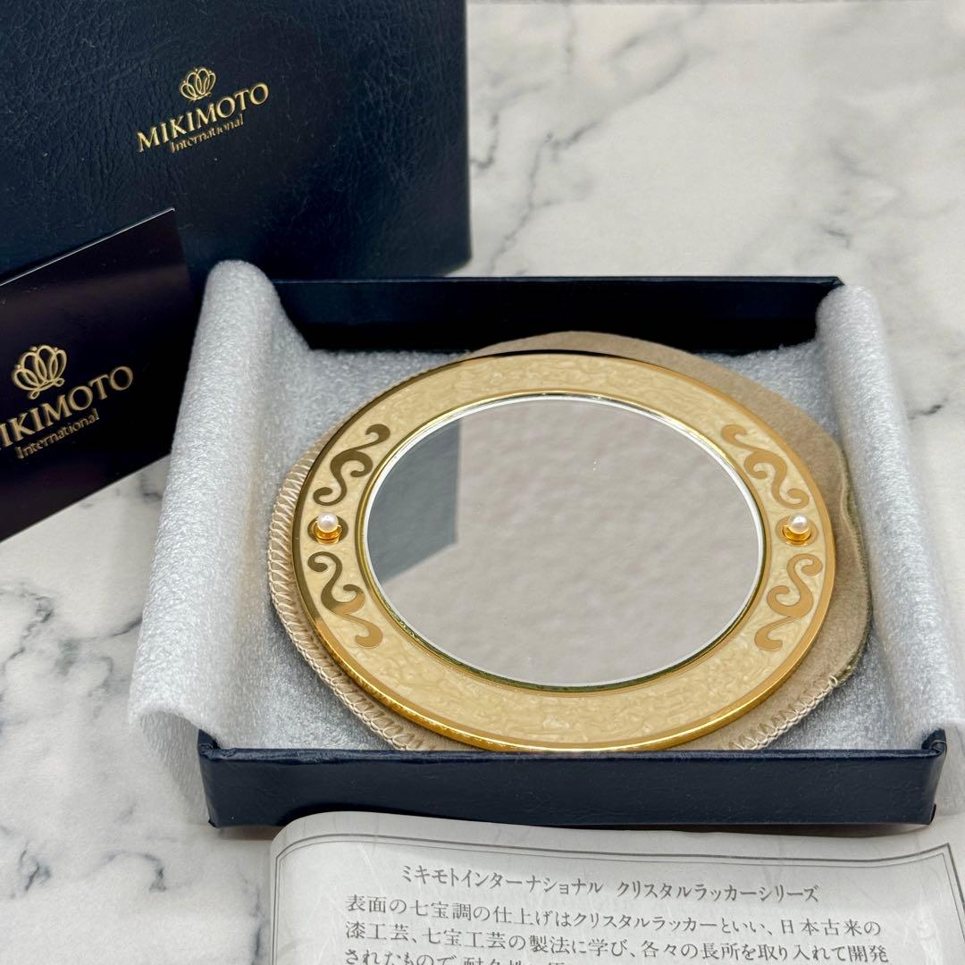 未使用・極美品】MIKIMOTO ミキモト コンパクトミラー 鏡 パール付き