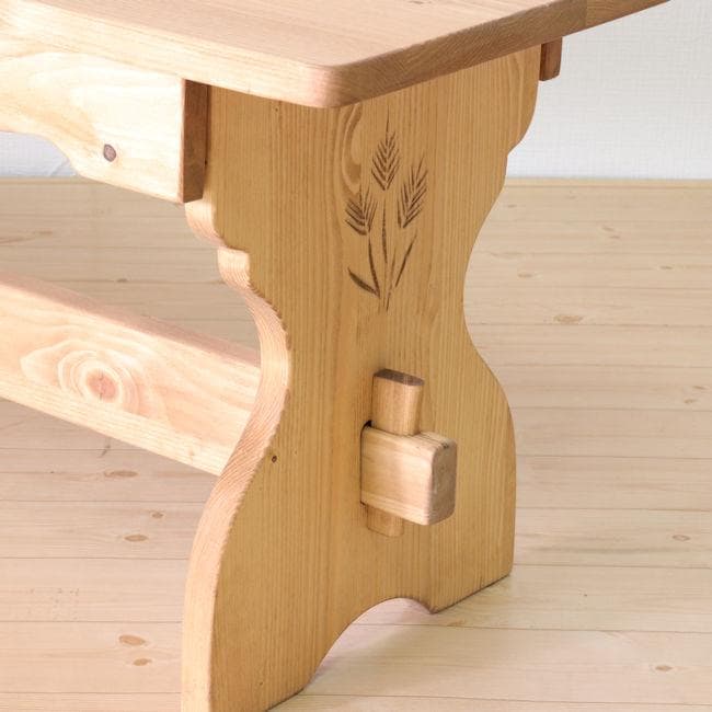 パイン無垢材ダイニングベンチ＋ダイニングチェア２脚セット（393）（411）