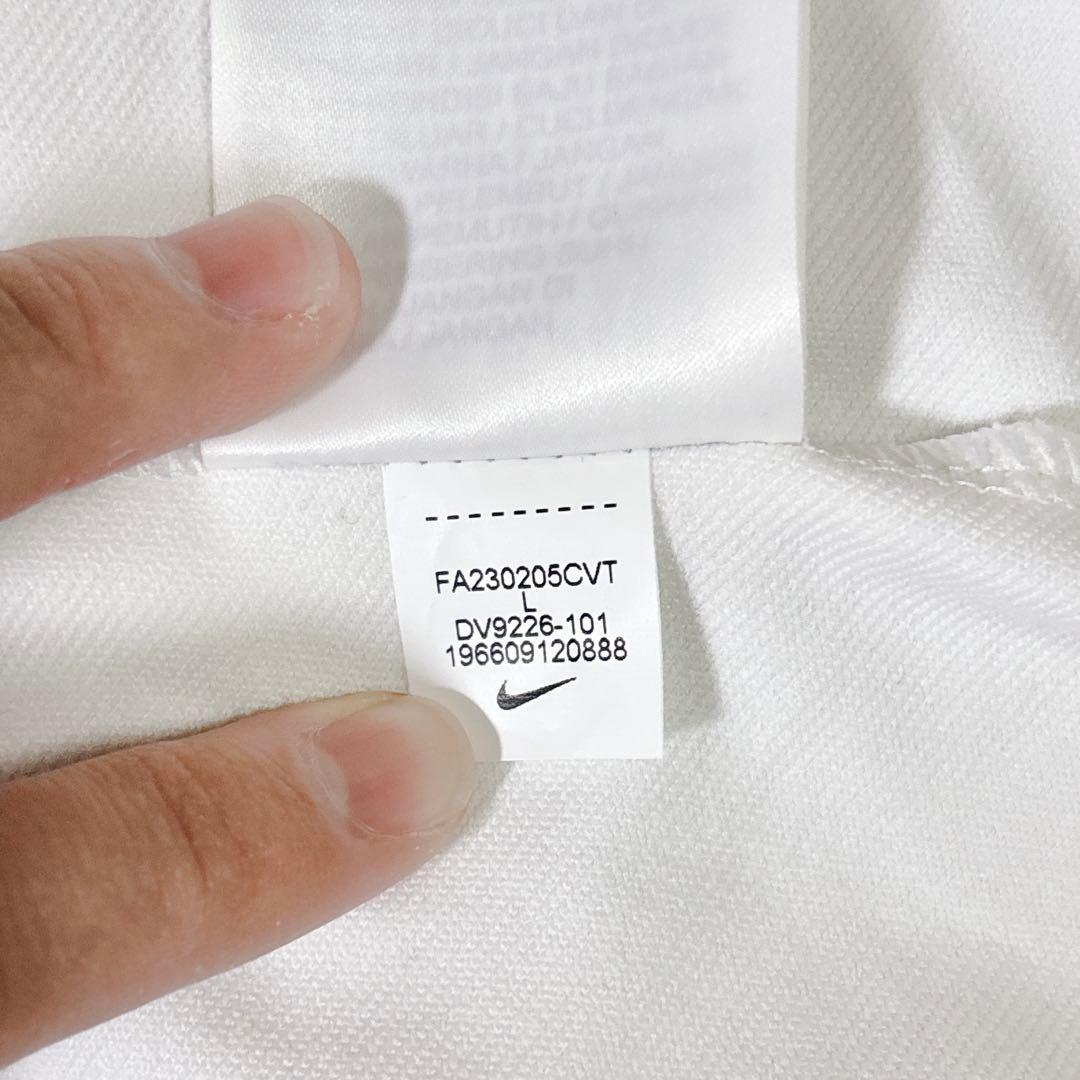 【美品】ナイキ Dri-FIT ハーフジップ 長袖ジャージ ホワイト ブラック