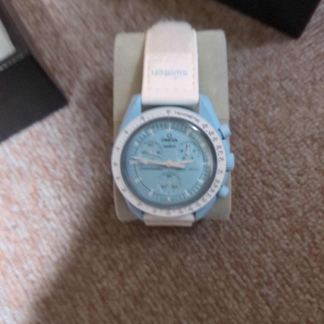 Miさん専用OMEGA SWATCHスピードマスター 水色 ラバーベルト