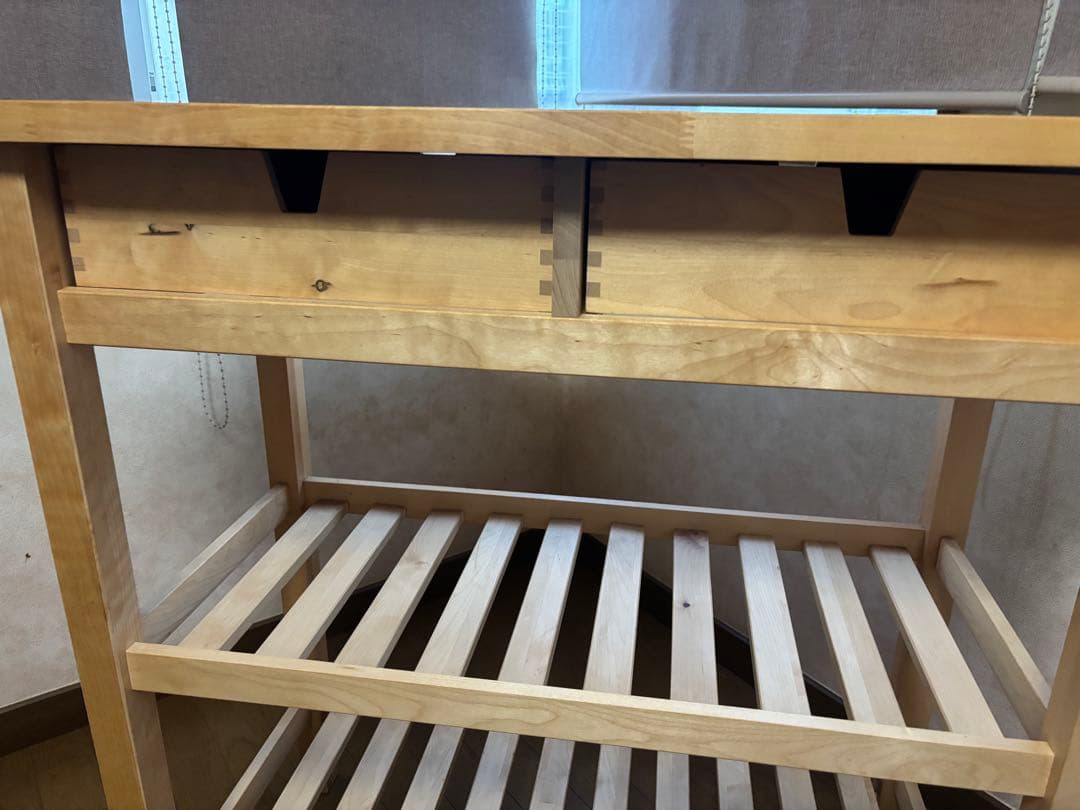 引き取り限定☆美品ナチュラル木製多目的ワゴン