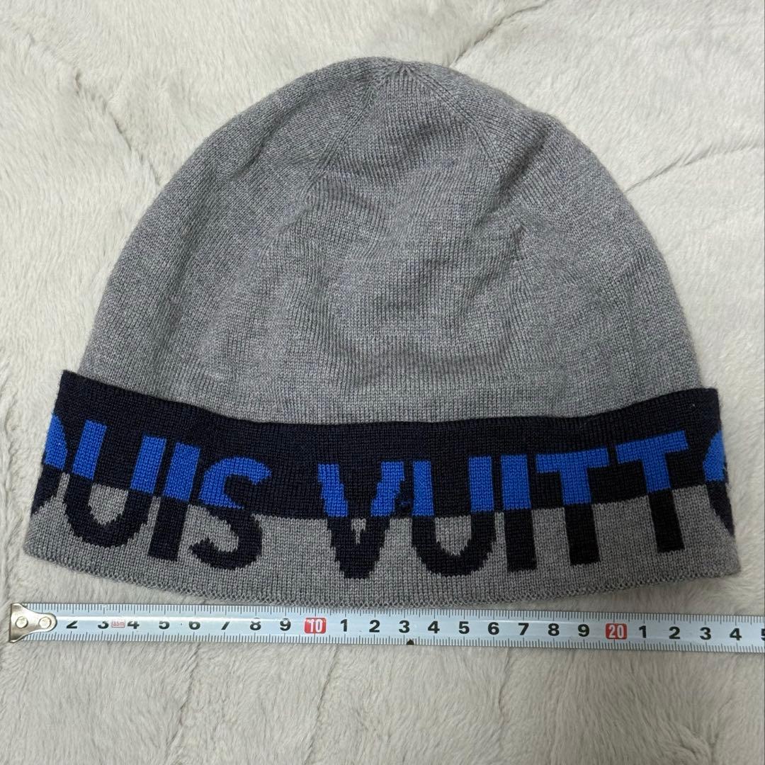 LOUIS VUITTON ボネ LVホライゾン ニット帽 ウール100%グレー