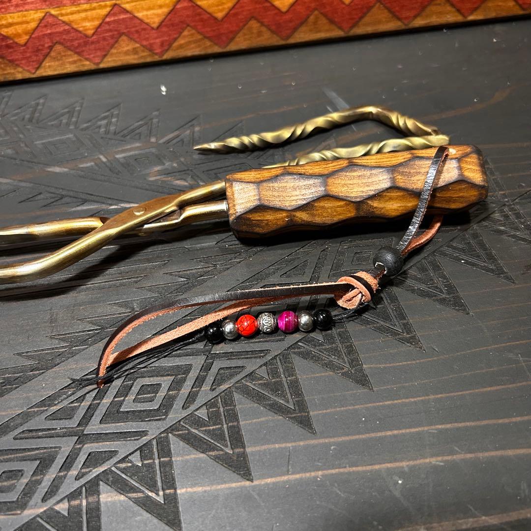 No.11 ツイスト薪ハサミ　ステンレス薪ハサミ　火ハサミ　フルカスタム