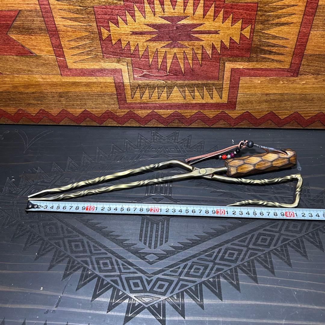 No.11 ツイスト薪ハサミ　ステンレス薪ハサミ　火ハサミ　フルカスタム