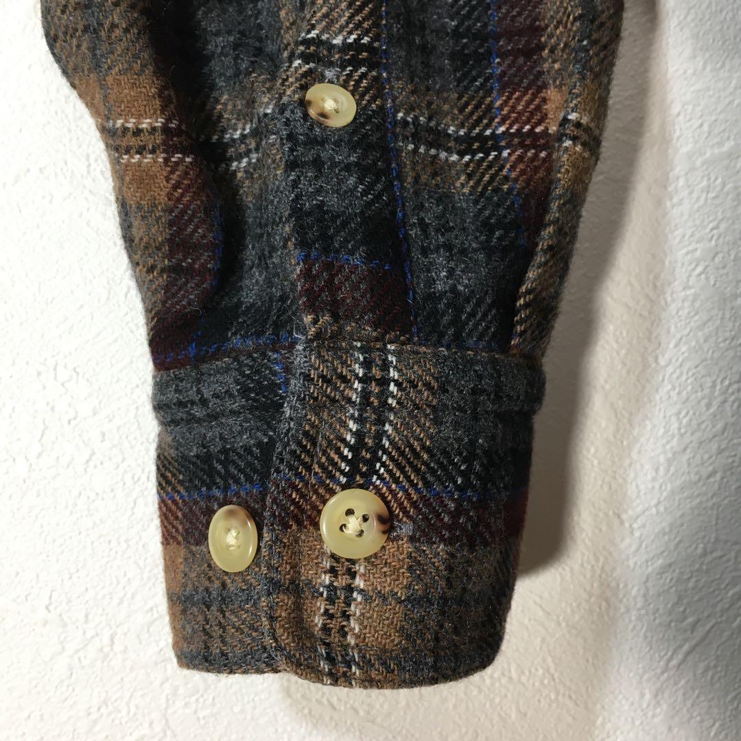 個性派古着】ノースフェイス 日本製 長袖総柄デザインシャツ チェック