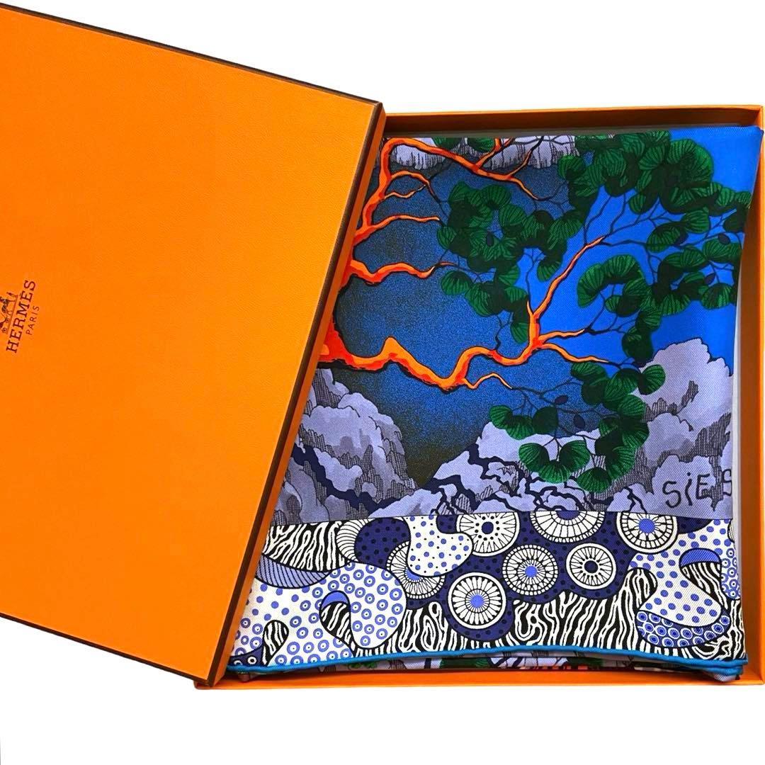 名作 極希少 極美品 エルメス シルクスカーフ カレ90 天国のシエスタ