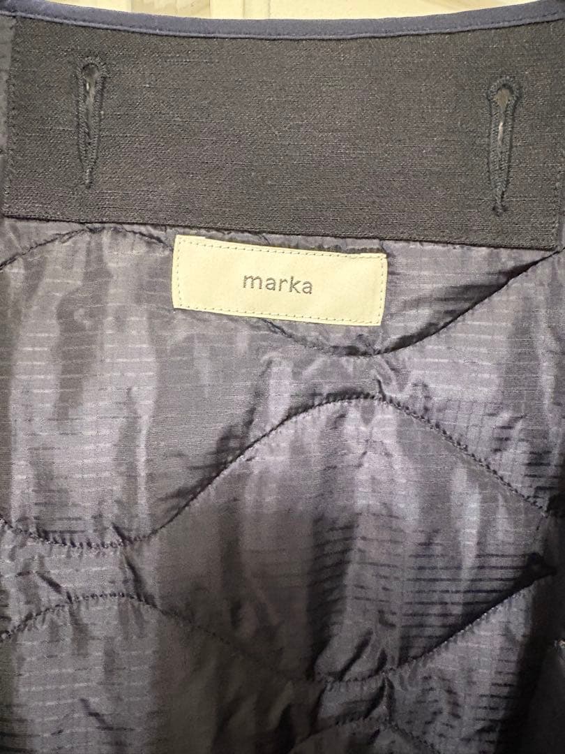 22AW marka ウール リネン バックサテン モッズパーカー Navy 1