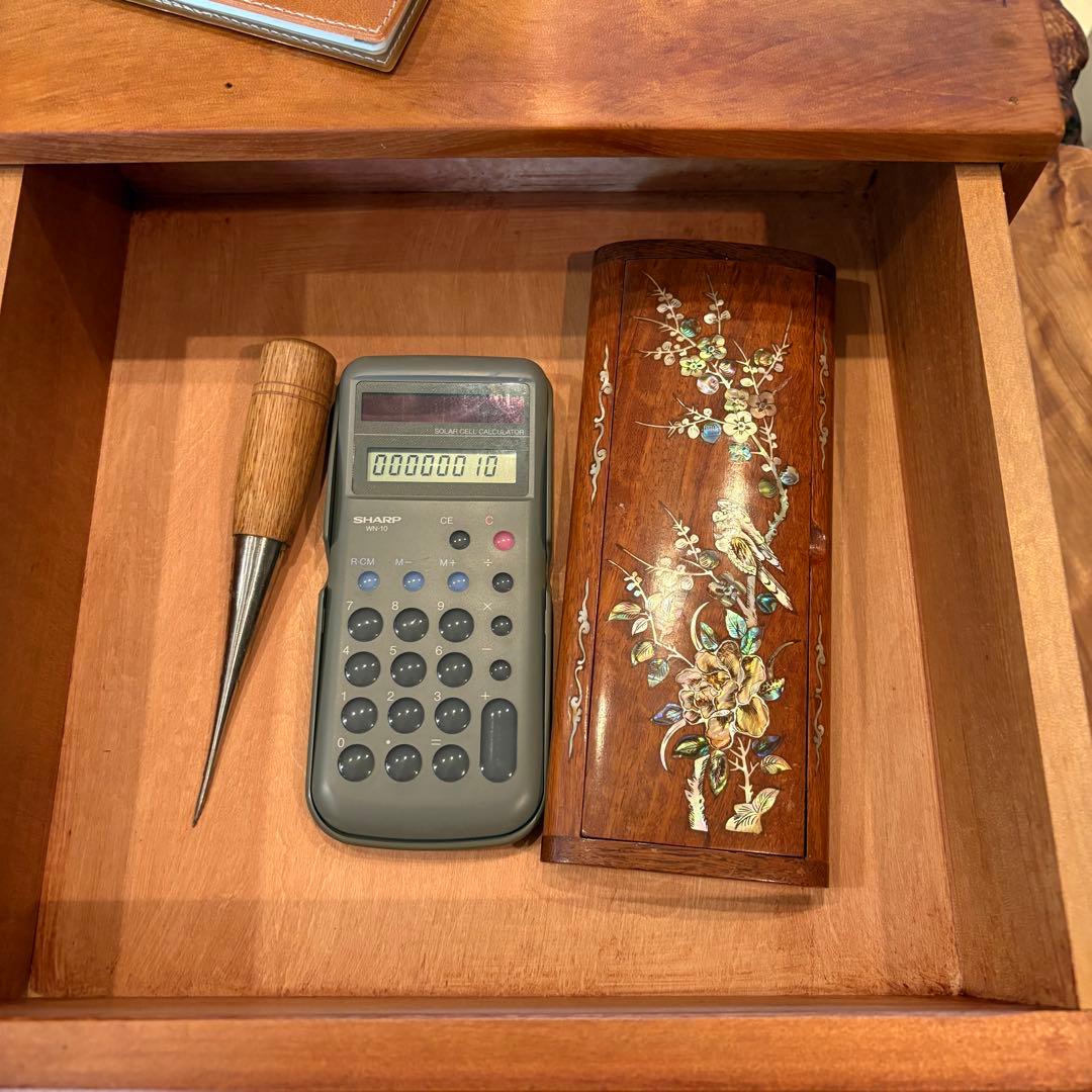 無垢材 ヴィンテージ小引き出し 2段／昭和レトロ／チェリー材／職人手仕事