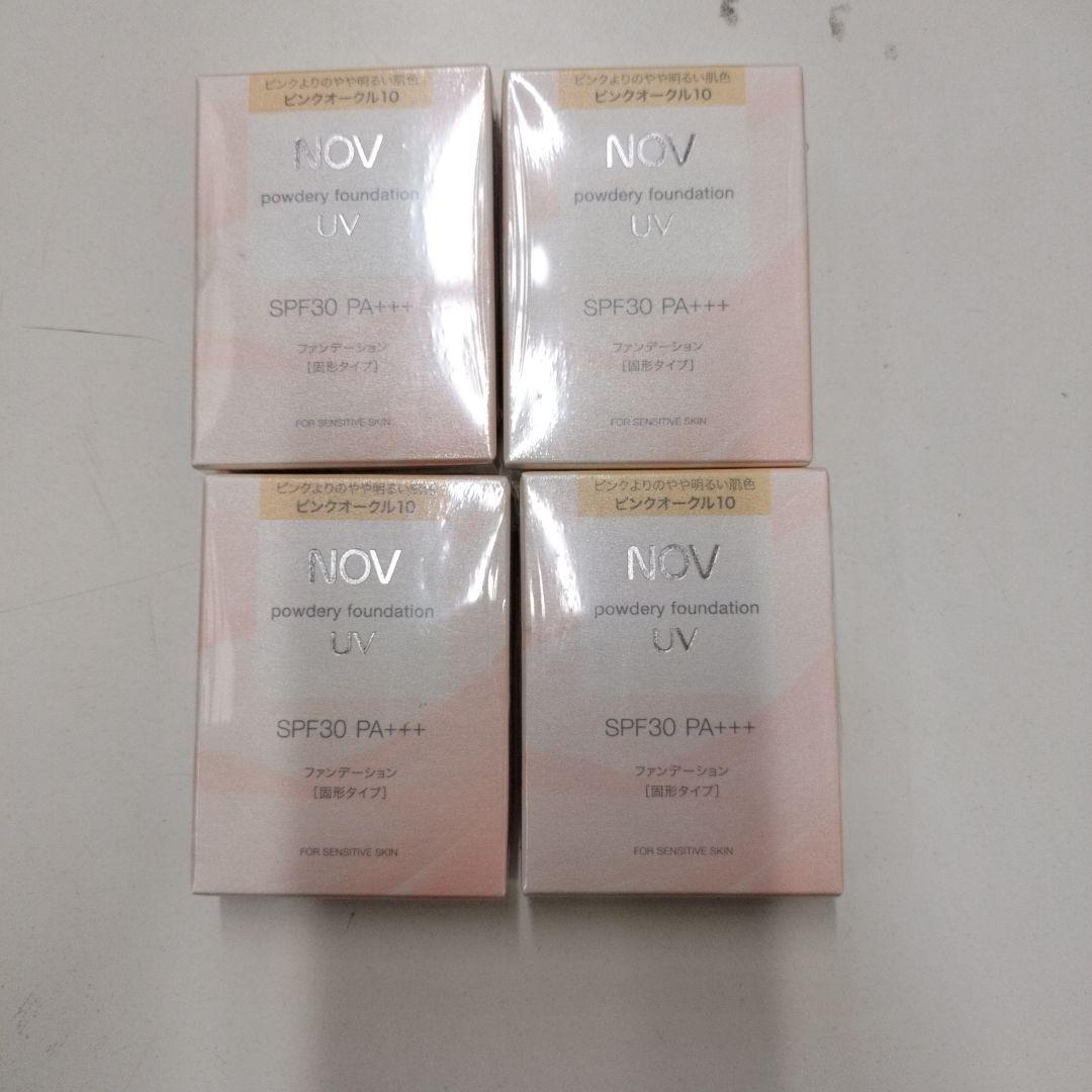 4個セット ＮＯＶ ノブ パウダリーファンデーションＵＶ ピンクオークル10