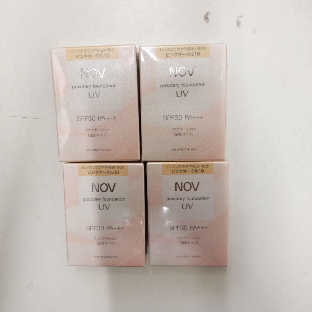 4個セット ＮＯＶ ノブ パウダリーファンデーションＵＶ ピンクオークル10