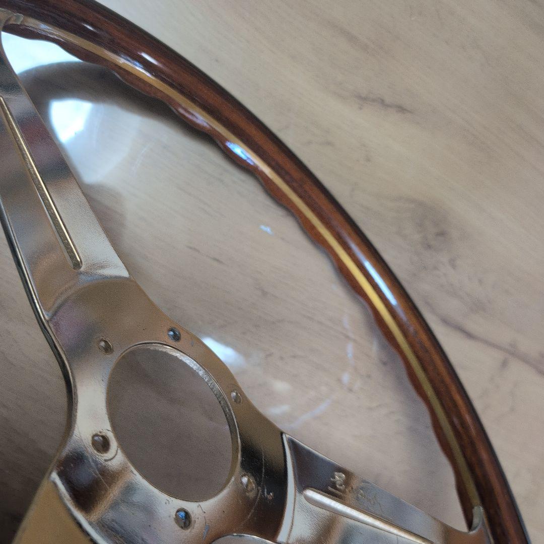 NARDI 当時物 ゴールド/ウッド ステアリングハンドル 38.5cm ！