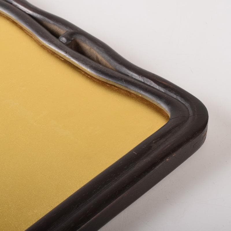 中国　斉白石　水墨画　朝顔図　工芸印刷　時代唐木雲板額　N　7623A