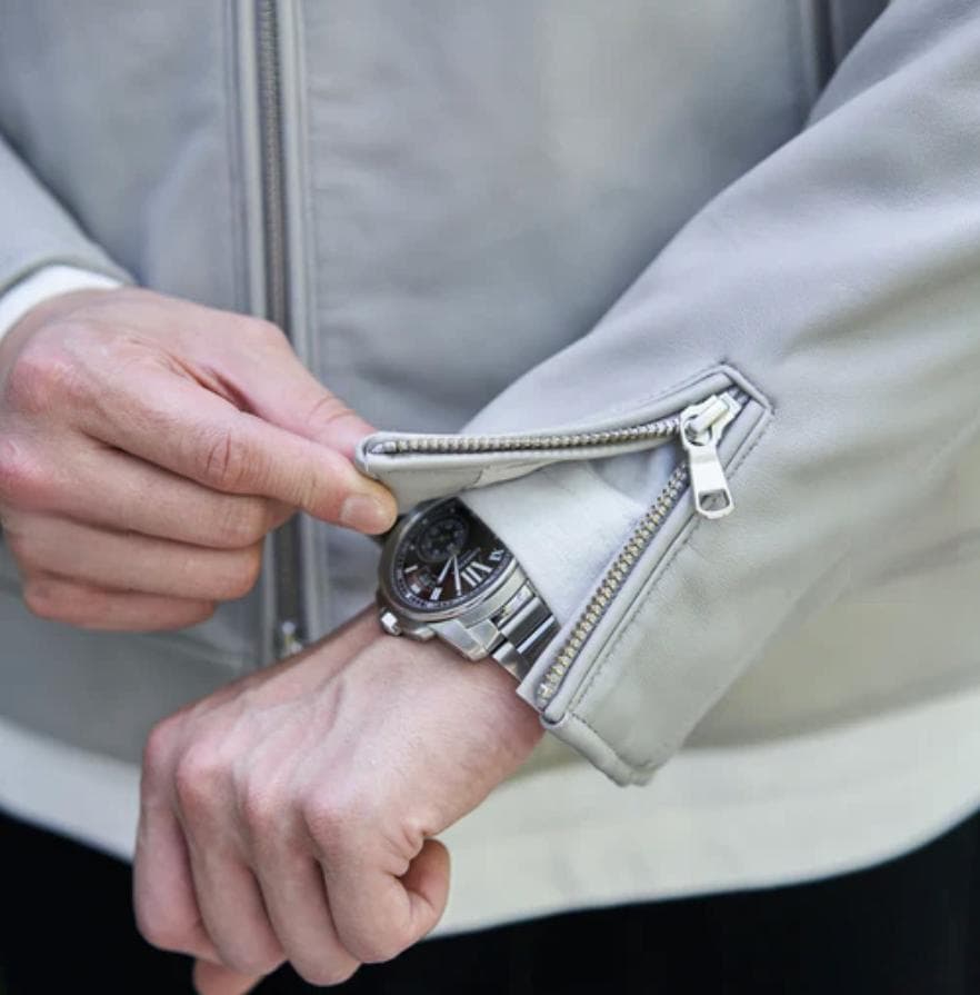 【TETE HOMME】ラムレザーシングルライダースジャケット　レザーブルゾン