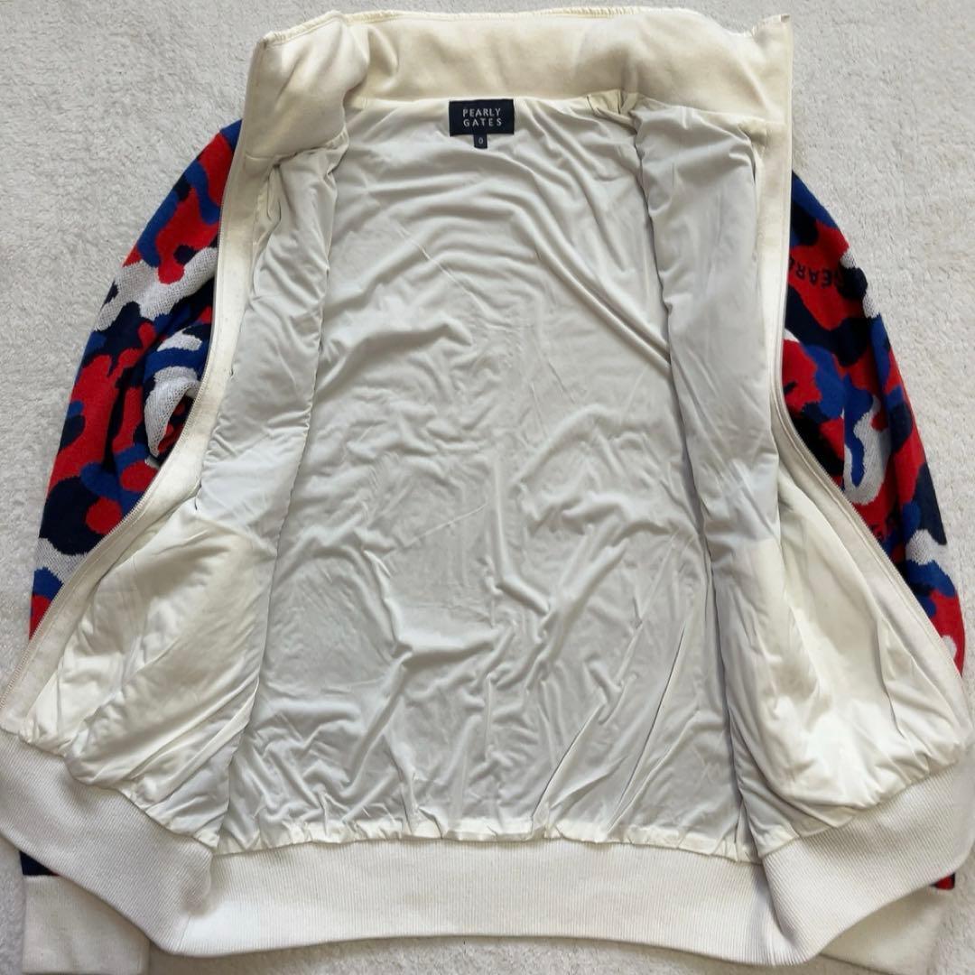 美品　パーリーゲイツ　２WAY　ニットジャケット　裏地付　迷彩　カモ柄　フード