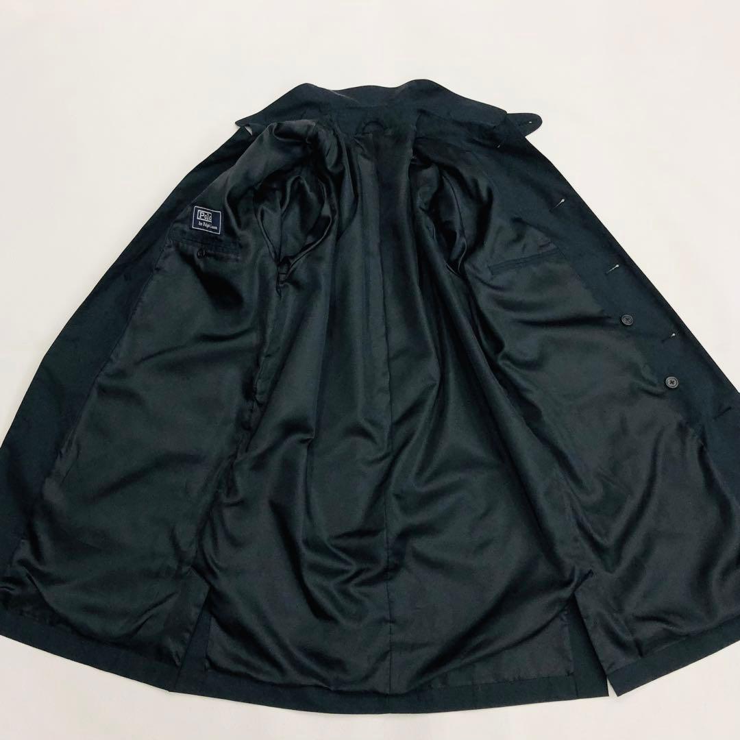1518 美品　ポロラルフローレン　ステンカラーコート ブラック　M