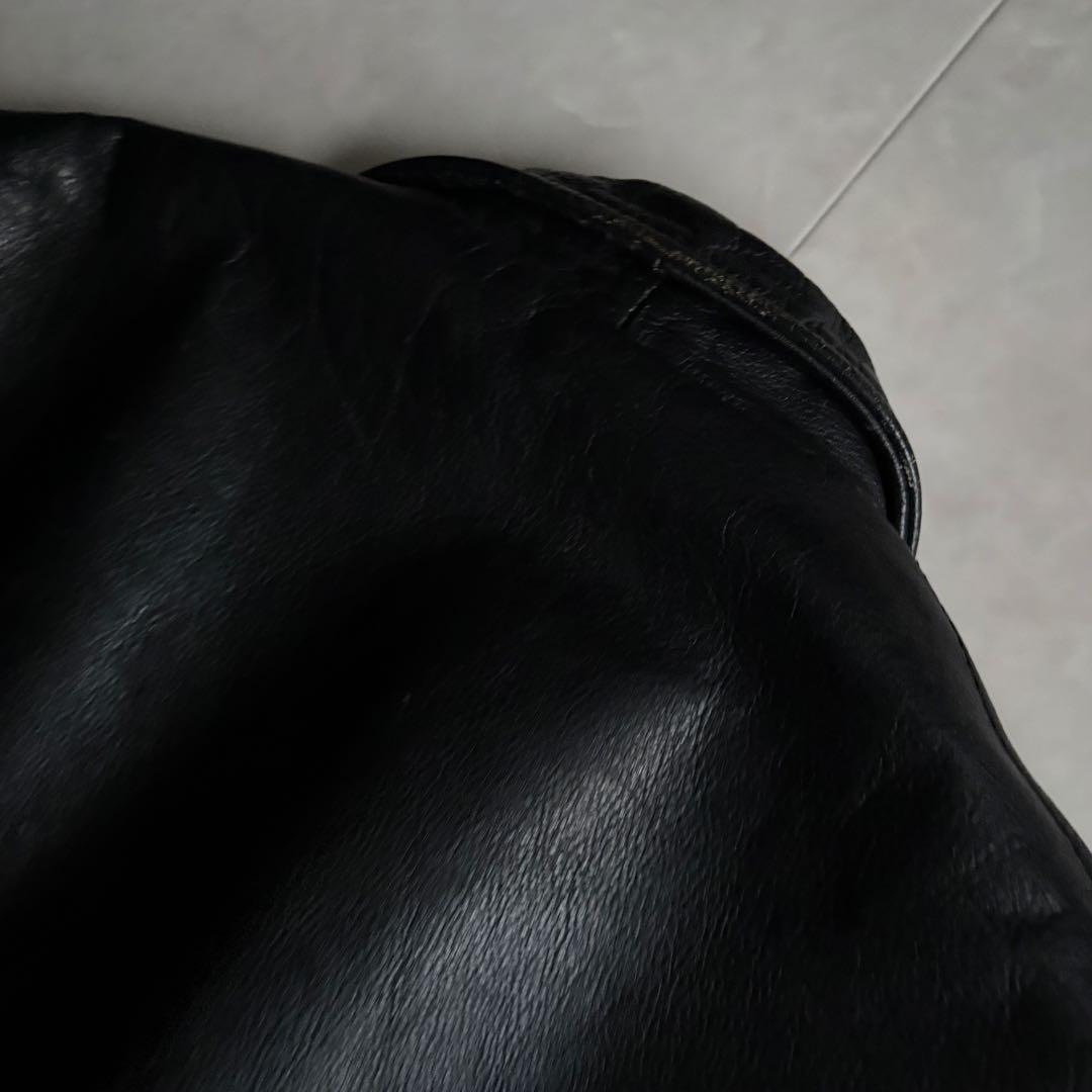 90s vintage A-2 本革 レザージャケット 黒 L ライナー付