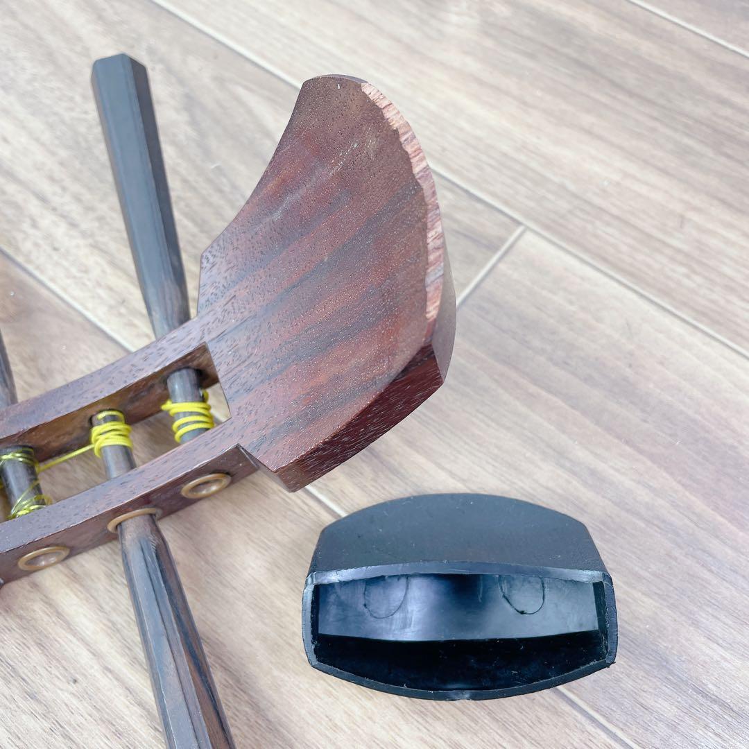 三味線 犬皮 平溝　丸打胴　細棹 溝なし 破れなし