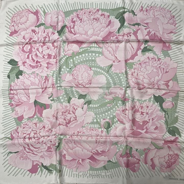 エルメス カレ90 シルクスカーフ 芍薬 HERMES エルメス スカーフ カレ