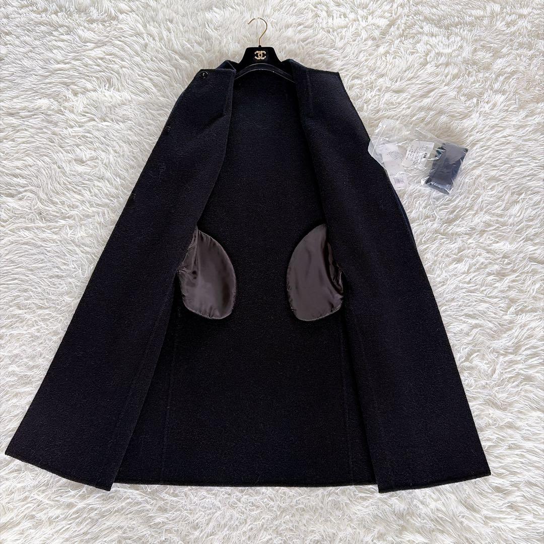 新品タグ付き【東京ソワール】カシミヤウールリバーシブルダブルフェイスリバーコート