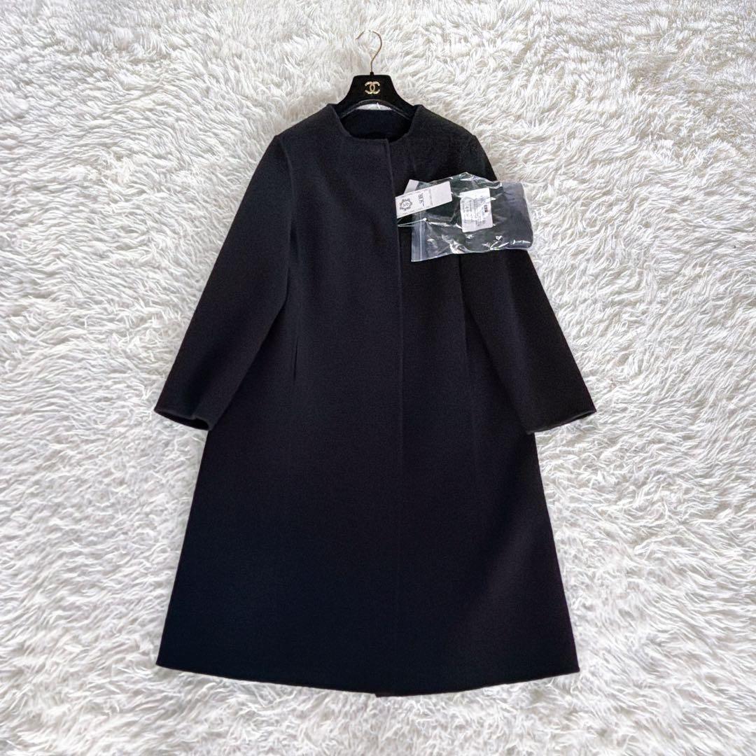 新品タグ付き【東京ソワール】カシミヤウールリバーシブルダブルフェイスリバーコート