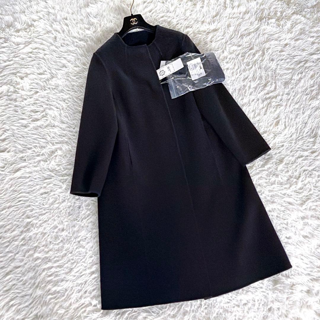 新品タグ付き【東京ソワール】カシミヤウールリバーシブルダブルフェイスリバーコート