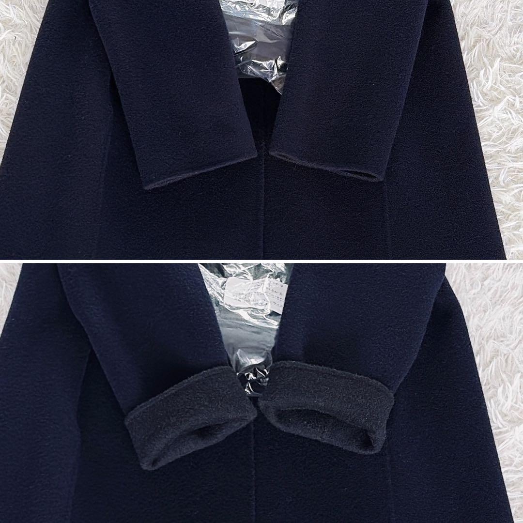 新品タグ付き【東京ソワール】カシミヤウールリバーシブルダブルフェイスリバーコート