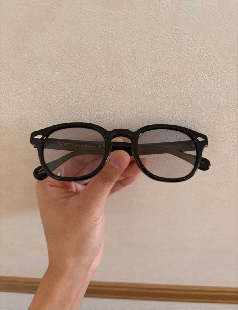 MOSCOT ブラックラウンドサングラス ケース付き