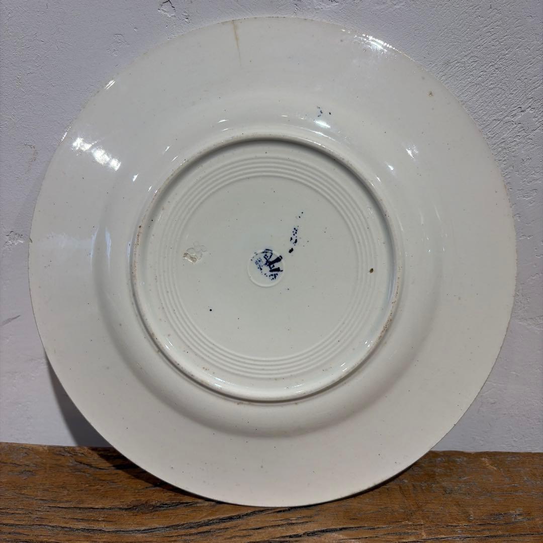 フランスアンティーク　リュネヴィル窯ロレーヌ十字　リムプレート　平皿②