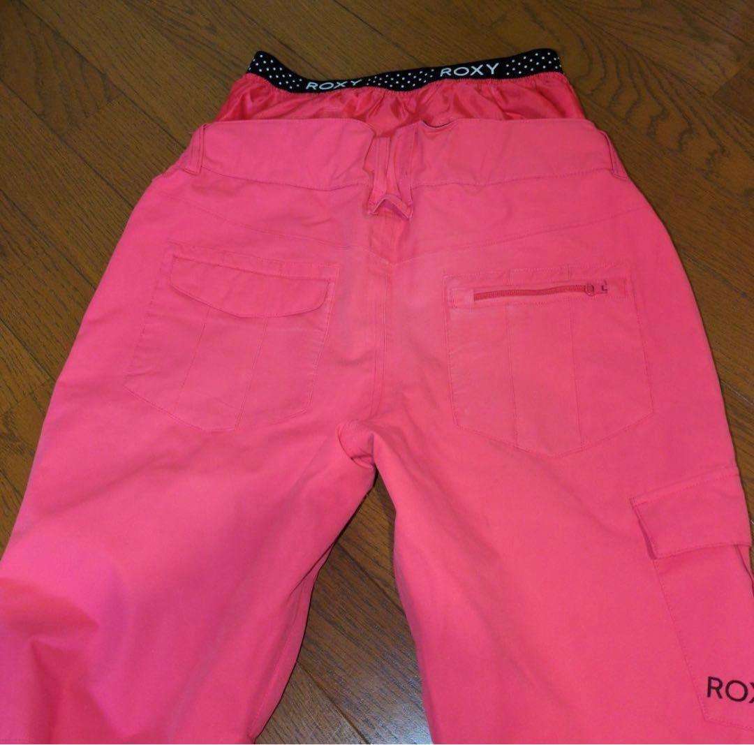 ROXY　スノボウェア　上下セット　Ｍ　総柄　ロゴ　ホワイト　ピンク