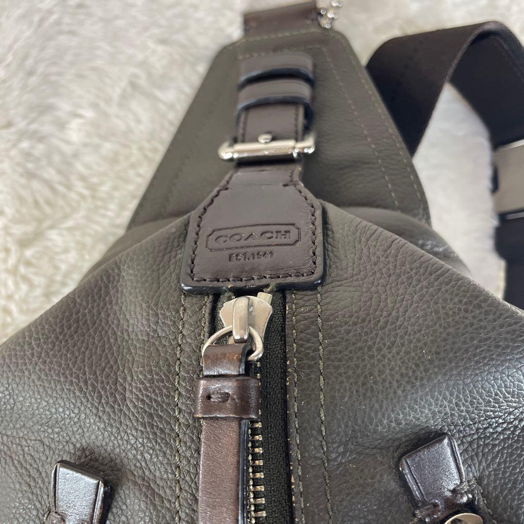 【美品】 COACH コーチ トンプソン ボディバッグ レザー