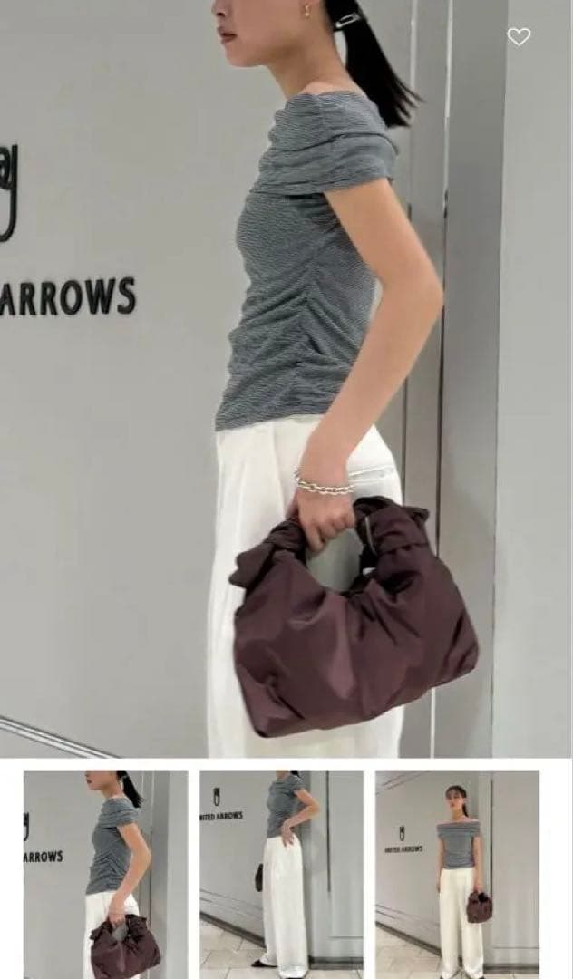 BEAUTY&YOUTH コットンフライス オフショルダー トップス