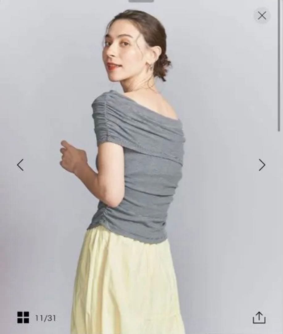 BEAUTY&YOUTH コットンフライス オフショルダー トップス