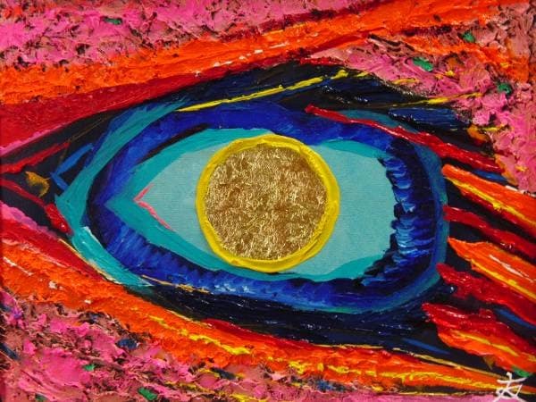 TOMOYUKI・友之、「太陽と月」、証明書付、額付、絵画 油絵 油彩画